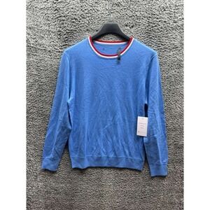 NWT Redvanly Robinson Merino Wool Crew Neck‎ Pullover Sweater Marina Mens Size M